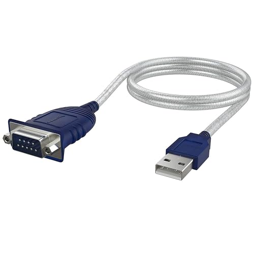 SABRENT USB to Serial Cable [9 Pin] DB 9 RS 232 Male Converter Prolific Chipset with Hex Nuts, [Windows 11/10/8.1 8/7/VISTA/XP, Mac OS X 10.6 and Later] 0.7m (CB-DB9P)