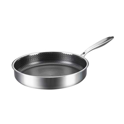 WINSDOM Stainless Steel Large Induction Deep Frying Pan, Saute Pans,12