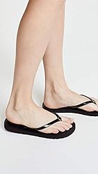 Tory Burch Women's Thin Flip Flops, Black, 9 Medium