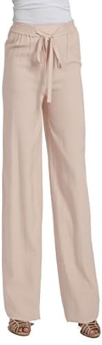 Ally NYC Women's Jet set Rayon Pull On Comfort Pants - Offwhite - L