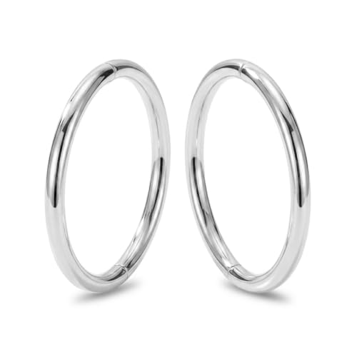 925 Sterling Silver Hinged Hoop Earrings