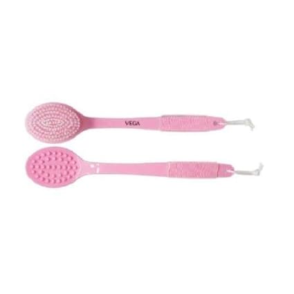 Vega Luxury Fine Bristle Bath Brush, 154 G (Pink)