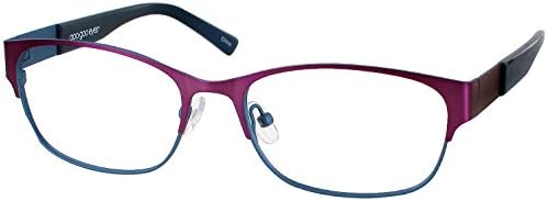 Goo Goo Eyes 848 Progressive No Line Bifocal Designer Reading Glasses, Raspberry / Denim, +1.50