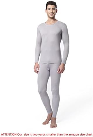 Mens 2-PC Ultra Soft Thermal Underwear Set Waffle Knit Long Johns Top and Bottom 100% Cotton