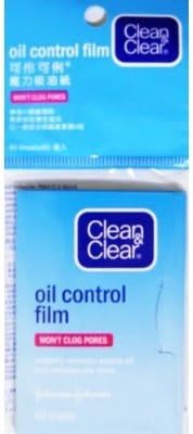 Clean &amp; Clear Oil Control Film Blotting Paper, Oil-absorbing Sheets for Face, 60 Sheets (Pack of 2) by molona