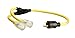 Coleman Cable 01915 3-Feet Generator Power Cord Adapter; 10/3 Splitter Y Adapter; L5-30P to (2) Lighted 5-20R