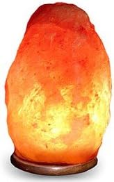 Himalayan Salt Cart Natural Crystal Salt Lamp, 3 to 5 Pounds, 4 to 5 Inches with Rosewood Base, Bulb and UL Listed Cord with Dimmer Switch