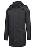 UUANG Raincoats Waterproof Rain Jacket Active Outdoor Detachable Hooded Men’s Trench Coats