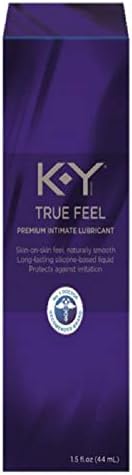 K-Y True Feel Premium Intimate Silicone Gel Lubricant 1.5oz Includes a Free Bottle of Adult Toy Cleaner