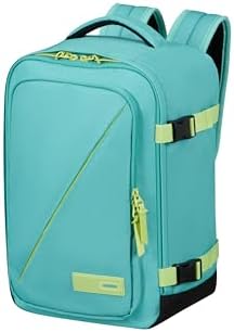 Take2Cabin - Borsa da cabina Ryanair 25 x 20 x 40 cm, 24 L, 0,50 kg, Bagaglio a mano, Zaino aereo S Underseat, Turchese/Verde (Dusty Turquoise/Lime)