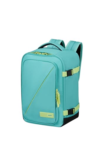 Take2Cabin - Borsa da cabina Ryanair 25 x 20 x 40 cm, 24 L, 0,50 kg, Bagaglio a mano, Zaino aereo S Underseat, Turchese/Verde (Dusty Turquoise/Lime)