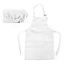 Opromo Colorful Cotton Canvas Kids Aprons and Hat Set, Party Favors(S-XXL)-White-S