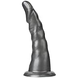 Doc Johnson Vac-U-Lock - The Beau - Platinum Premium Silicone Dildo - F-Machine and Harness Compatible Dildo - Charcoal