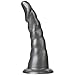 Doc Johnson Vac-U-Lock - The Beau - Platinum Premium Silicone Dildo - F-Machine and Harness Compatible Dildo - Charcoal