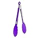 Feamos Silicone Stainless Steel Handle Utensil for Cooking Food Serving BBQ for Kitchen Outdoor Party (Purple)thumb 1