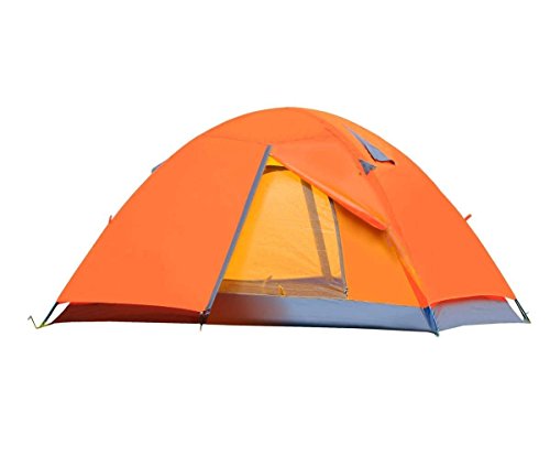 WINMI 2 Person Tent Folding Waterproof Double Layer Tent Camping Instant Tent for Hiking,Travel,Garden and Outdoor (Orange)