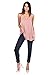 Alexander + David Women’s Casual V-Neck Cupro Spaghetti Strap Open Back Loose Fit Flowy Tunic Tank Top (Mauve, Large)