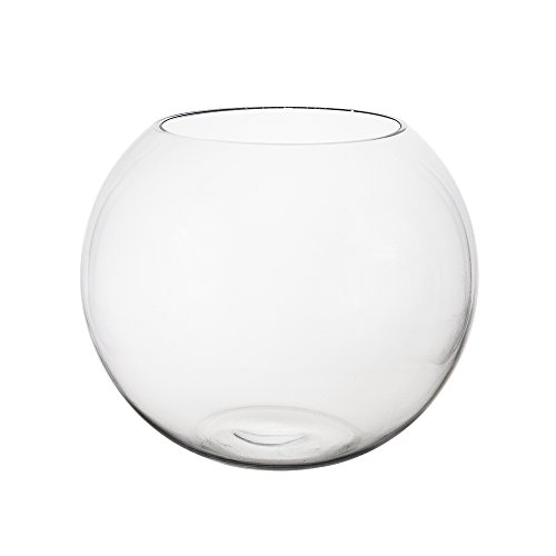 Mega Vases Bubble Fish Bowl Vase 8.5 Inch x 7 Inch, Decorative Clear Glass with