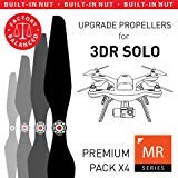 MAS Upgrade Propellers for 3DR Solo with Built-in Nut in Black - x4 in Set