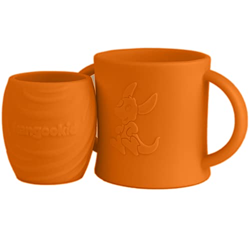 Kangookid Open Cup Set for Baby 2 Handled Open Tiny Cups for Toddlers