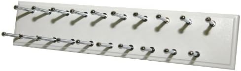 Easy Track RA1200 Tie and Scarf Rack, White, 20 Hooks by Easy Track