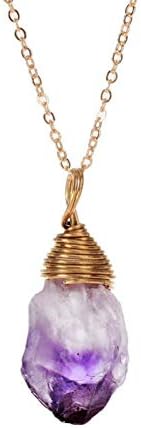 WYLXL Necklace Handmade Wire Wrapped Angel's Tears Natural Stone Chain Raw Stone Necklace Wen