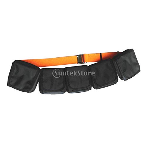 Heavy Duty 59" Scuba Diving Free Diving Spearfishing 5 Pocket Weight Belt Webbing with Stainless Steel Buckle Gear Equipment