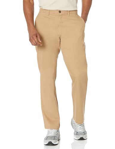 Amazon Essentials Men's Relaxed-Fit Casual Stretch Khaki, Dark Khaki, 33W x 28L