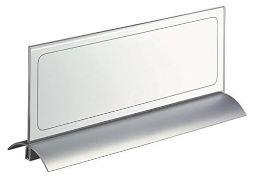 Durable de Luxe 820319 Desk Name Plate Presenter 105 x 297 mm Acrylic with Aluminium