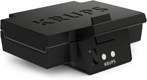 Krups Sandwichmaker, für perfekt zubereitete Sandwichtoasts in Dreiecksform, antihaftbeschichtete Platten, leichte Reinigung, kein Anbrennen, Temperaturkontrollleuchte, 850 W, 31,6x15,5x29,5cm, FDK451
