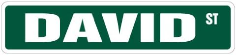 SignMissionDAVID Street Sign Childrens Name Room Sign | Indoor/Outdoor |  24" Wide Plastic Sign
