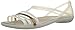 Crocs Women's Isabella W Flat Sandal, Oyster/Walnut, 7 M US