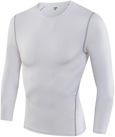 Compression Shirt Long Sleeve Base Layer Tight Molded- Men's Cold Top, Best for Gym Running, Basketball