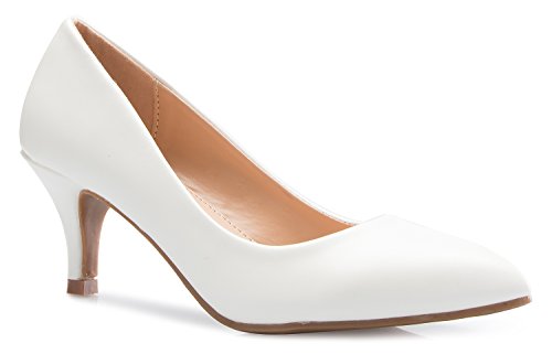 OLIVIA K Women s Classic D orsay Closed Toe Kitten Heel Pump | Dress, Work, Party Low Heeled Pumps | high Casual Comfortable Sale