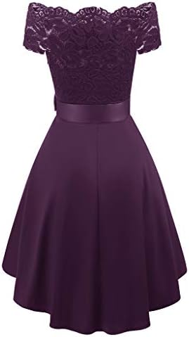 Newkelly Women Formal Mini Lace Chiffon Dress Prom Evening Party Cocktail Bridesmaid Gown