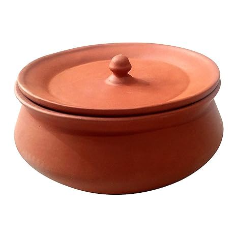 Photo 1 of Brownie Earthenware Handi for Home - 2 Ltr, Clay Biryani Handi with Lid (Brown)