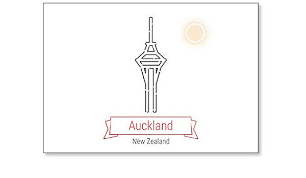 Imán para nevera de Auckland, Nueva Zelanda, ilustración ...