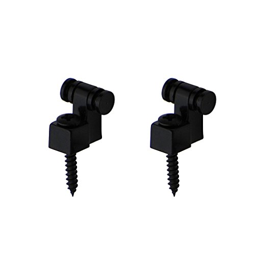 FLEOR 2pcs Roller Style Guitar Metal String Trees Guides Retainer for Fender Strat Tele Electric Guitar,Black