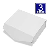 Cohaja Matte White Gift Box with Lid | 3 Pack | 12 x 9 x 4 Inch | Magnetic Closure | Multiple use | Decorative Gift or Storage Boxes for Bridesmaid Proposals, Favors, Weddings, Office and More