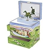 Enchantmints Dragon Castle Musical Jewelry Box for Boys Dragon Spins to The Sorcerer's Apprentice 3 Drawers Treasure Storage