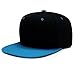 City Hunter Cf918t Plain Blank Snapback Caps (22 Colors) (Black with Teal Visor)