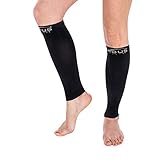 Calf Compression Sleeve - Lower Calves Running Socks For Shin Splint, Recovery, Varicose Veins, Maternity, Pregnancy For Men & Women ( medium-large ) calf size 15"-18" BLACK