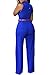 Dearlovers Women V Neck Belted Stylish Clubwear Jumpsuit X-Large Size Sapphire Blue