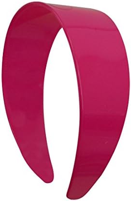Hot Pink 2 Inch Wide Hard Plastic Headband with Teeth Hair band for Women and Girls (Keshet Accessories)