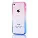 iPhone 5c Case,LUOLNH(R) iPhone 5c Cover Colorful Clear Shell Slim Case Translucent Impact Resistant Flexible TPU Soft Bumper Case Protective Shell for Apple iPhone 5c (Red/Blue)