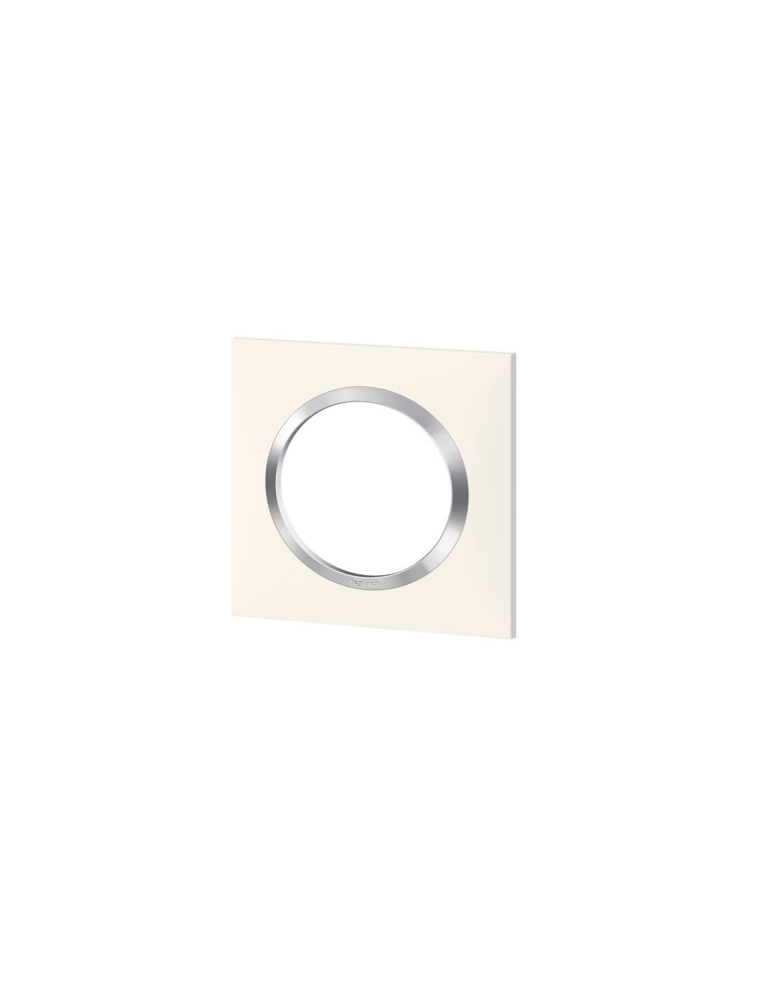 Legrand 600841 Square Dooxia Plate with 1 Post White with Chrome Effect Ring