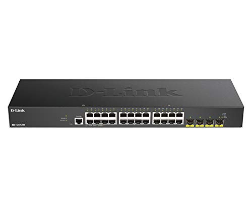 D-Link-DGS-1250-28X-Switch-28-Puertos-Gigabit-Gestionable-con-UpLink-a-10Gbps-Layer-2-y-Layer-3-Lite-24x-101001000BASE-T-4X-10G-uplink-SFP-y-1x-Consola-RJ-45-Negro
