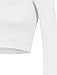 LE3NO Womens Fitted Long Sleeve Crop Top with Stretch, L3NWT1073_WHITE, Medium