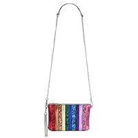 Bari Lynn Rainbow Glitter Crossbody Purse or Clutch