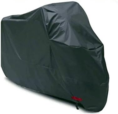 FLM Motorcycle Cover - Heavy Duty 190T Nylon Waterproof Motorbike Cover Anti Dust Rain UV Indoor Outdoor Protective Breathable Cover with Lock-holes,Storage Bag,XL